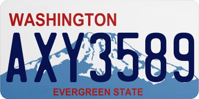 WA license plate AXY3589