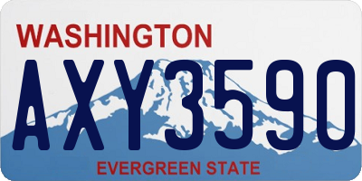 WA license plate AXY3590
