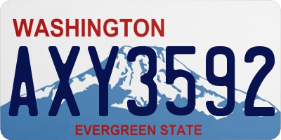 WA license plate AXY3592