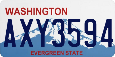 WA license plate AXY3594