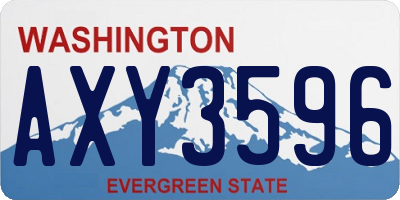 WA license plate AXY3596