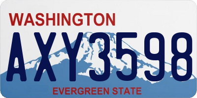 WA license plate AXY3598