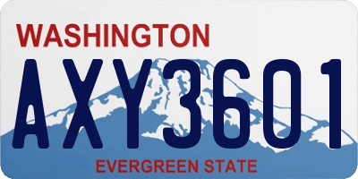 WA license plate AXY3601