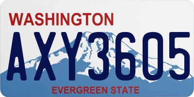 WA license plate AXY3605