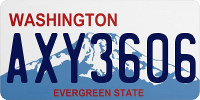WA license plate AXY3606