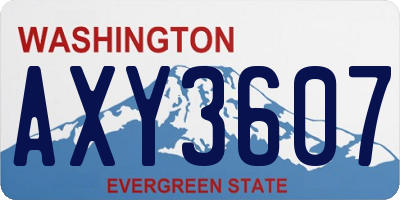 WA license plate AXY3607
