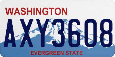WA license plate AXY3608