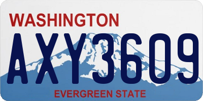 WA license plate AXY3609
