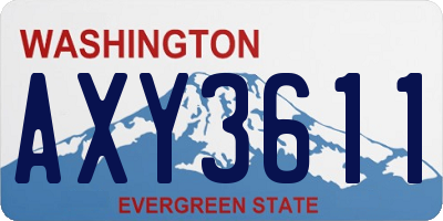 WA license plate AXY3611