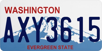 WA license plate AXY3615