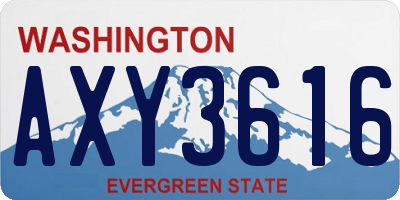 WA license plate AXY3616