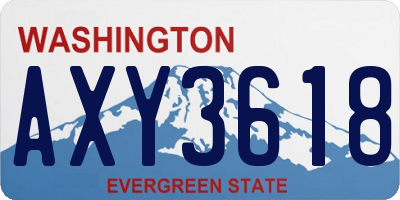 WA license plate AXY3618