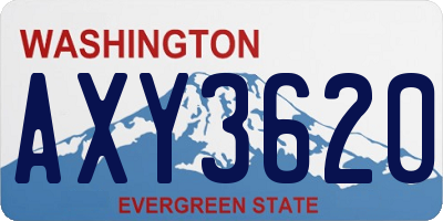 WA license plate AXY3620