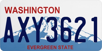 WA license plate AXY3621