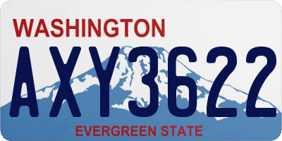 WA license plate AXY3622