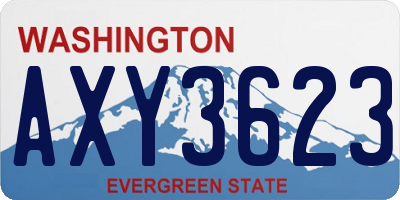 WA license plate AXY3623