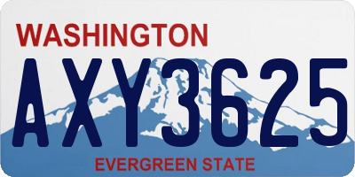 WA license plate AXY3625
