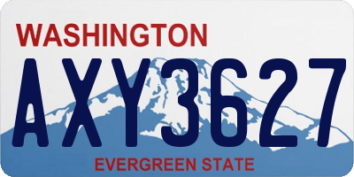 WA license plate AXY3627