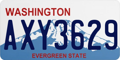 WA license plate AXY3629