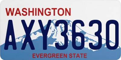 WA license plate AXY3630