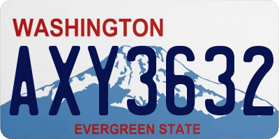 WA license plate AXY3632