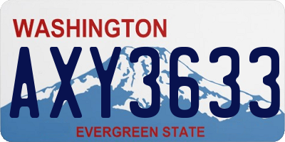 WA license plate AXY3633