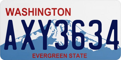 WA license plate AXY3634