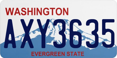 WA license plate AXY3635