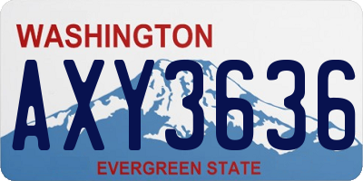 WA license plate AXY3636