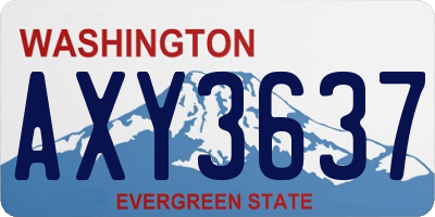 WA license plate AXY3637