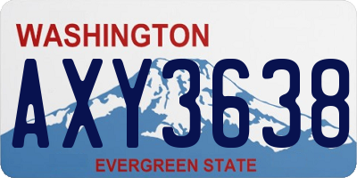 WA license plate AXY3638