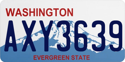 WA license plate AXY3639
