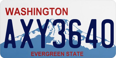 WA license plate AXY3640