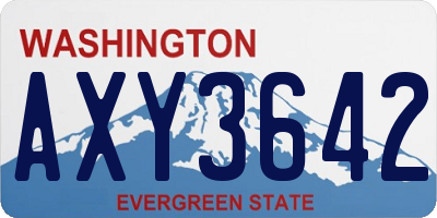 WA license plate AXY3642
