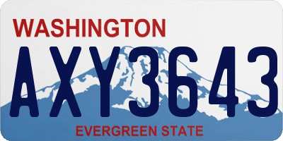 WA license plate AXY3643