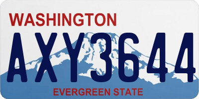 WA license plate AXY3644