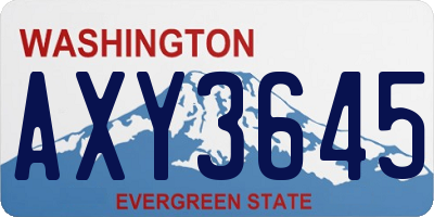 WA license plate AXY3645