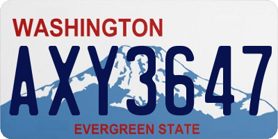 WA license plate AXY3647