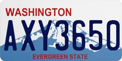 WA license plate AXY3650