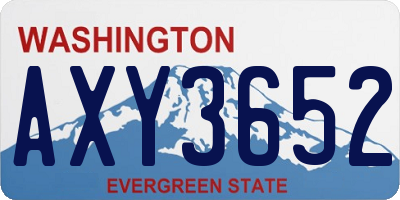 WA license plate AXY3652