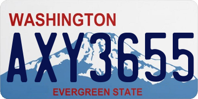 WA license plate AXY3655