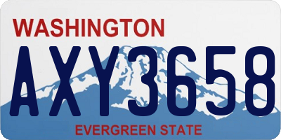 WA license plate AXY3658