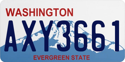 WA license plate AXY3661