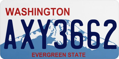 WA license plate AXY3662