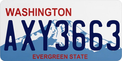WA license plate AXY3663
