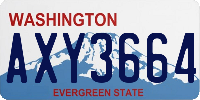 WA license plate AXY3664