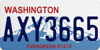 WA license plate AXY3665