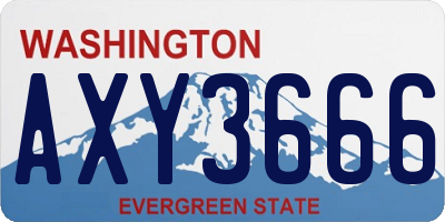 WA license plate AXY3666