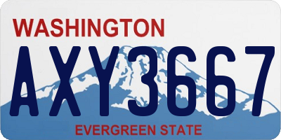 WA license plate AXY3667