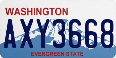 WA license plate AXY3668